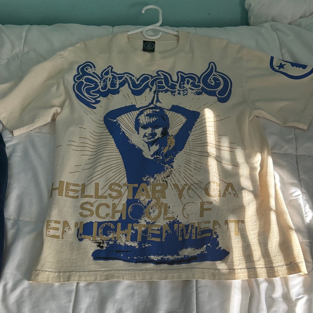 Ivory and Blue Graphic Men's Tee